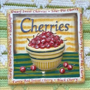 Colorful‎ Ceramic Cherries Wall Art